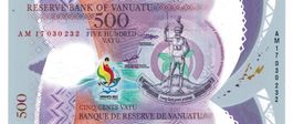 Vanuatu 500 Vatu 2017-2019 COMM. Pazific Games UNZ