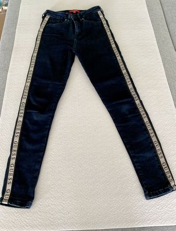 Jean Guess taille haute skinny bleu foncé T26