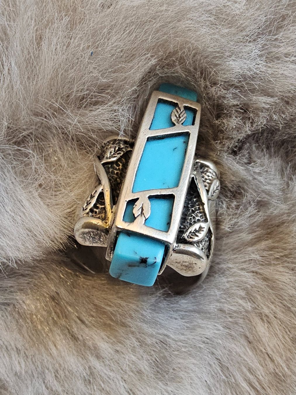 Anelli: Vintage schicker Silber Türkis Ring, Grösse 52 – Usato da Zürich venduto da SciTec 8