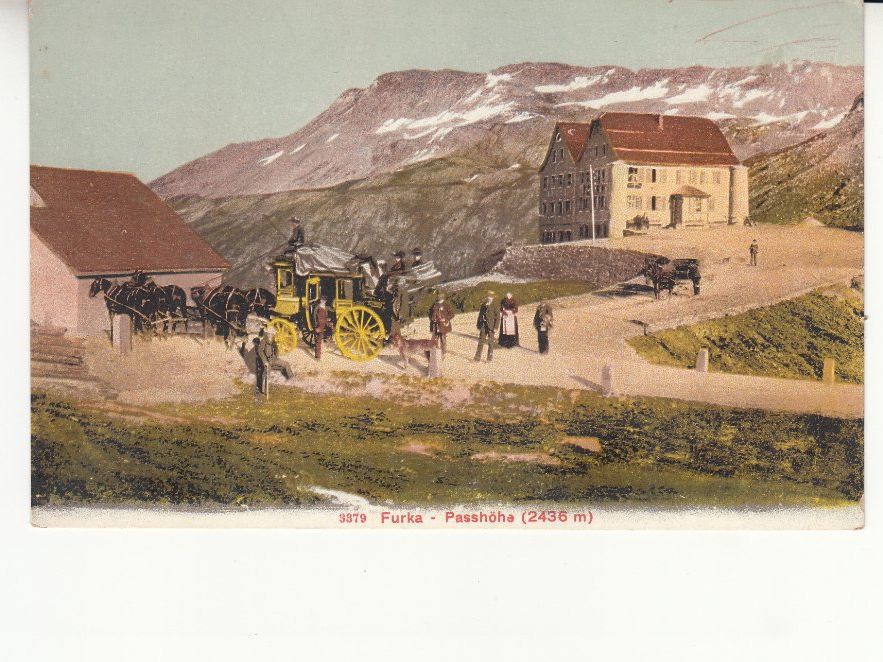 Cartoline postali: Furka Passhöhe ca. 1910, mit Postkutsche – Usato da Bürglen TG venduto da StampGraf