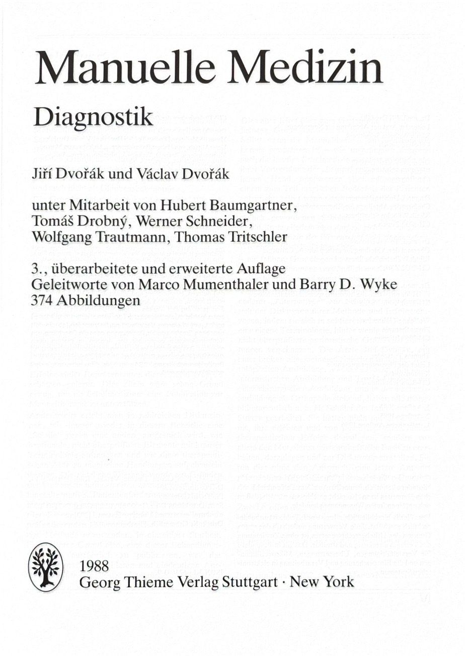 Libri: Dvorak Jiri, Manuelle Medizin - Diagnostik – Usato da Sarnen venduto da Livres 3