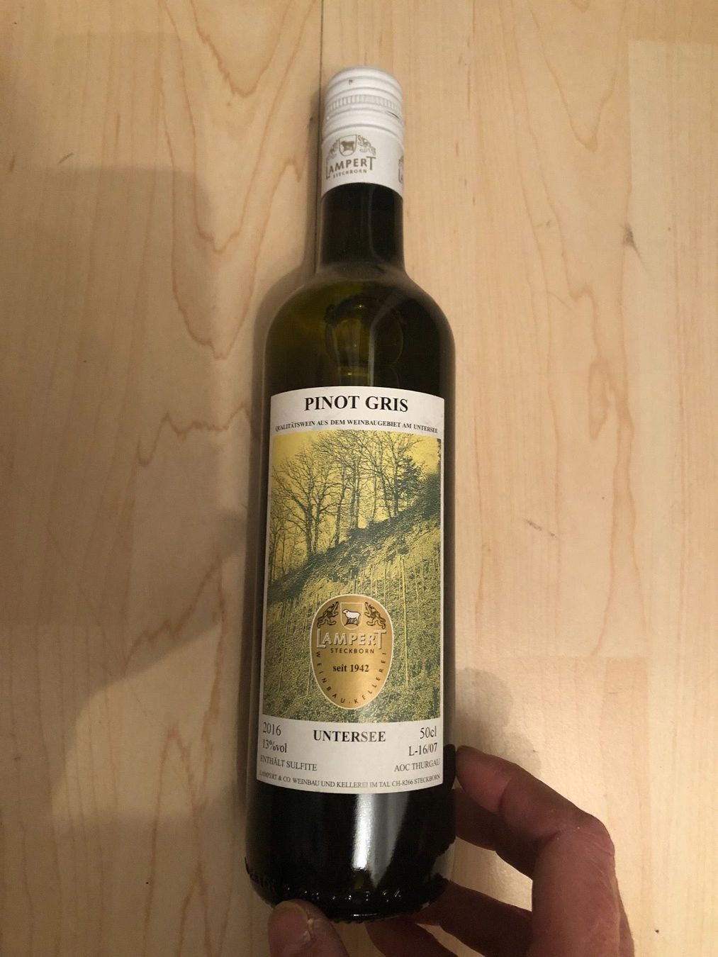 Vino: LAMPERT, Steckborn. PINOT GRIS. 2016. – Nuovo e nell'imballaggio originale da Wald ZH venduto da mlnt 5