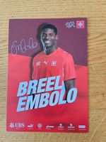 Carte signée Breel Embolo, Schweiz Nati, football Suisse