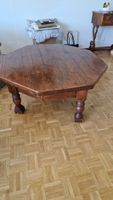 Table basse hexagonale bois massif avec grand tiroir 