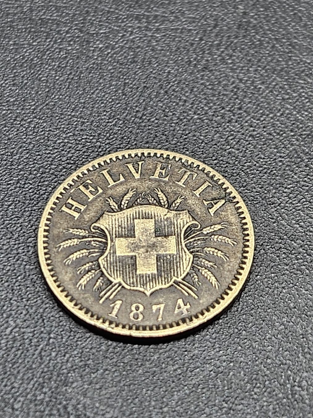 Tutti le monete: 5 Rappen 1874 – Usato da Pfäffikon ZH venduto da Melibol