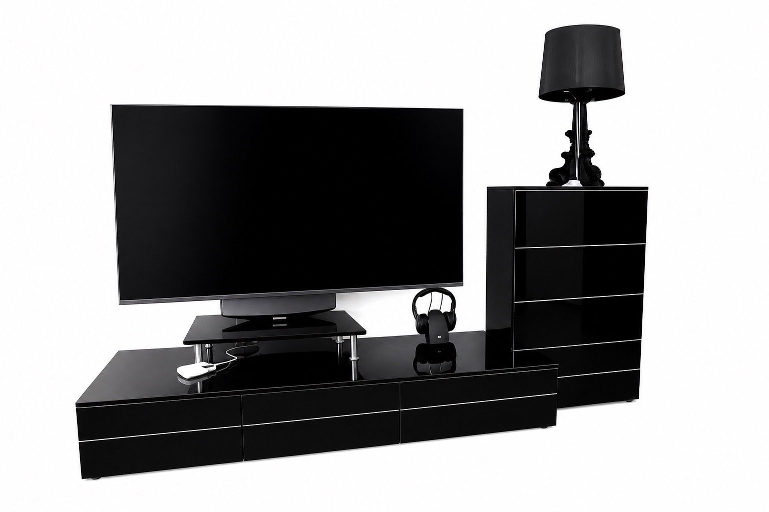 Micasa Mobili TV: TV-Lowboard mit integriertem Highboard schwarz – Usato da Spreitenbach venduto da Jessy8 1