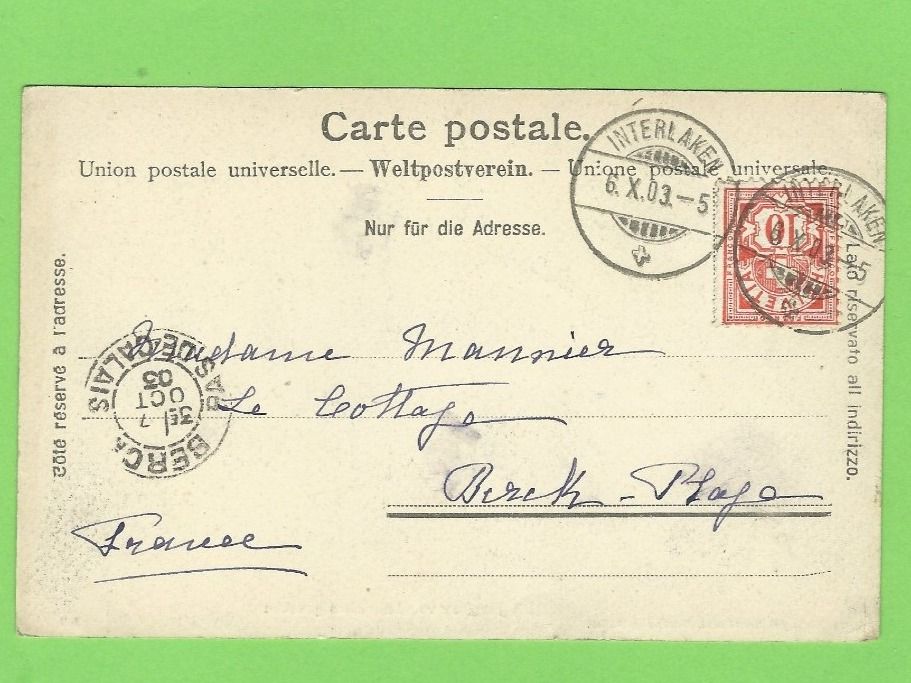Cartoline postali: Die Jungfrau von Interlacken gesehen – Usato da Zürich venduto da t24_de 1