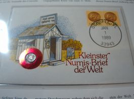 USA, kleinster Numis-Brief der Welt, 1989