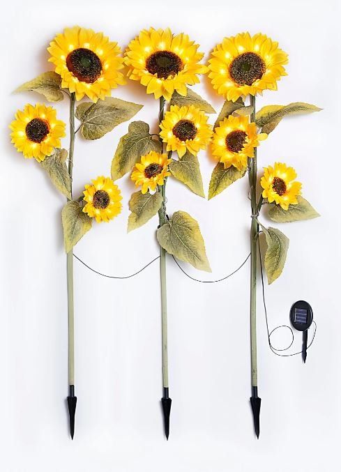 Alle Dekorationen: Solar-Gartenstecker "Sonnenblume", 3er-Set – Gebraucht aus Port von Ufred 1