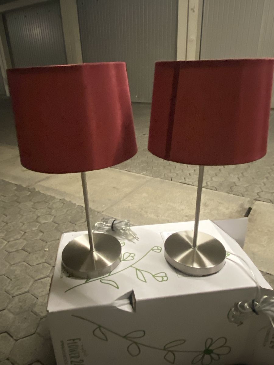 Lampade: 2x Sompex Tischlampe, rot, E27, Metallfuess – Usato da Volketswil venduto da 3ve_n8pt 5