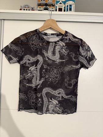 Schwarzes Drachen T-Shirt, Grösse S