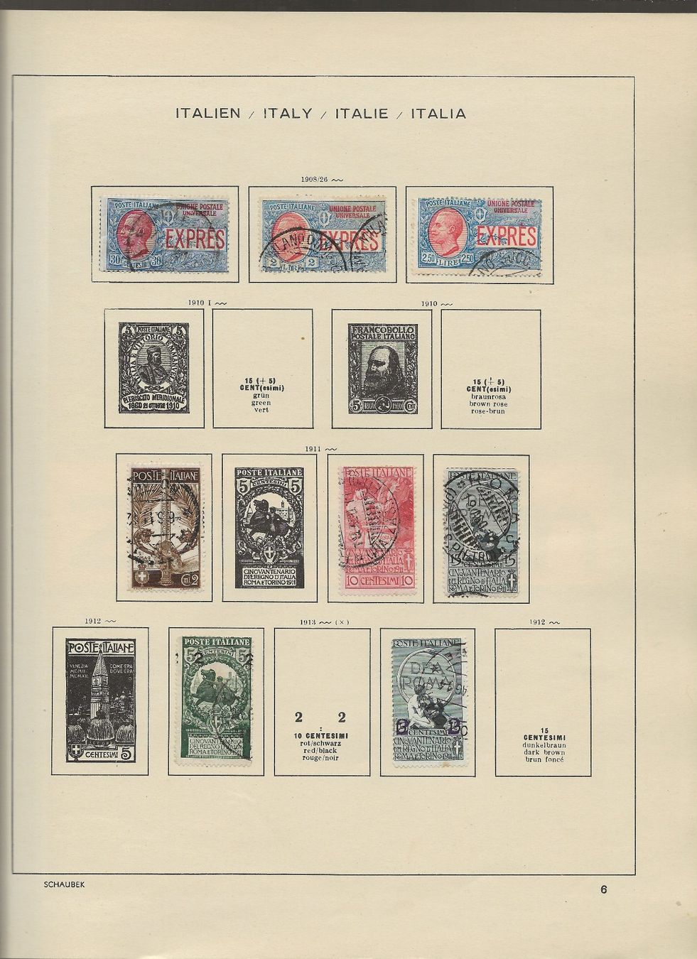 Alle Briefmarken: Marken Italien 1863 bis 1927 – Gebraucht aus Au ZH von xelagreb01 6