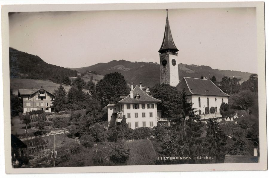 Ansichtskarten: Hilterfingen, Kirche, um 1935-40 – Gebraucht aus Frauenfeld von POML
