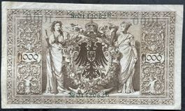 Seltene 1000 Mark Reichsbanknote von 1910, Top Zustand!
