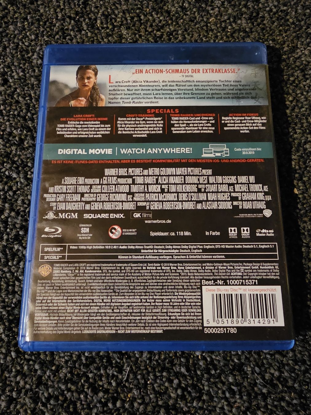 Tutti i DVDs: Tomb Raider Blu-ray – Usato da Ruswil venduto da jan_bxl5 1