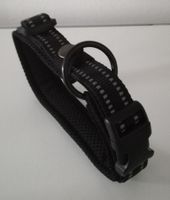 Nylon Hundehalsband Schwarz L gepolstert und reflektierend