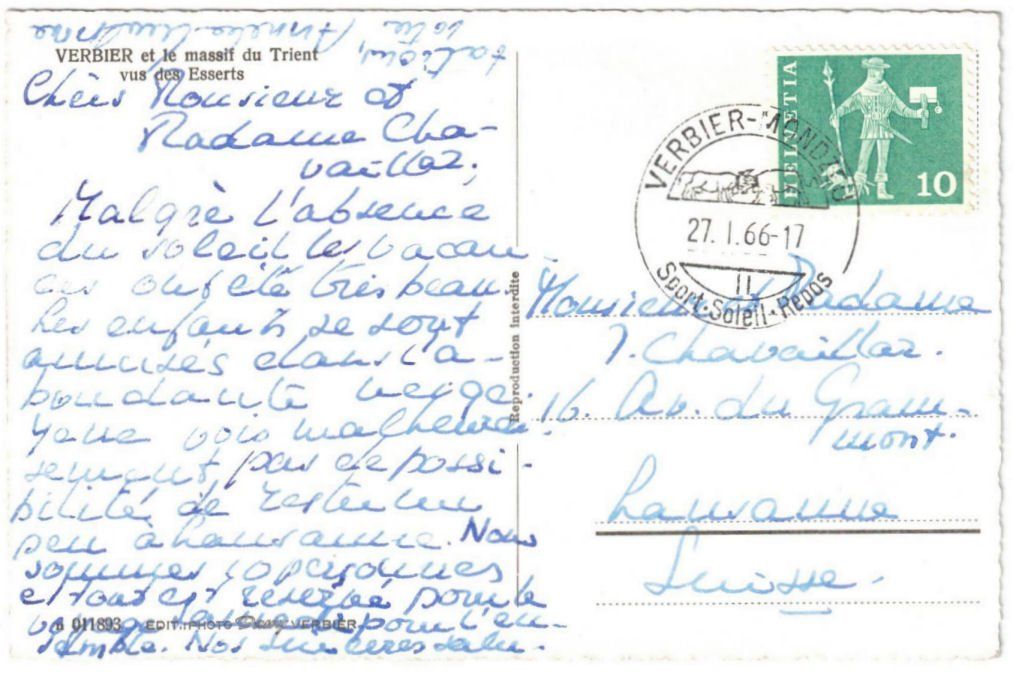 Cartoline postali: Verbier mit Skilift – Usato da Binningen venduto da Mountainrider 1