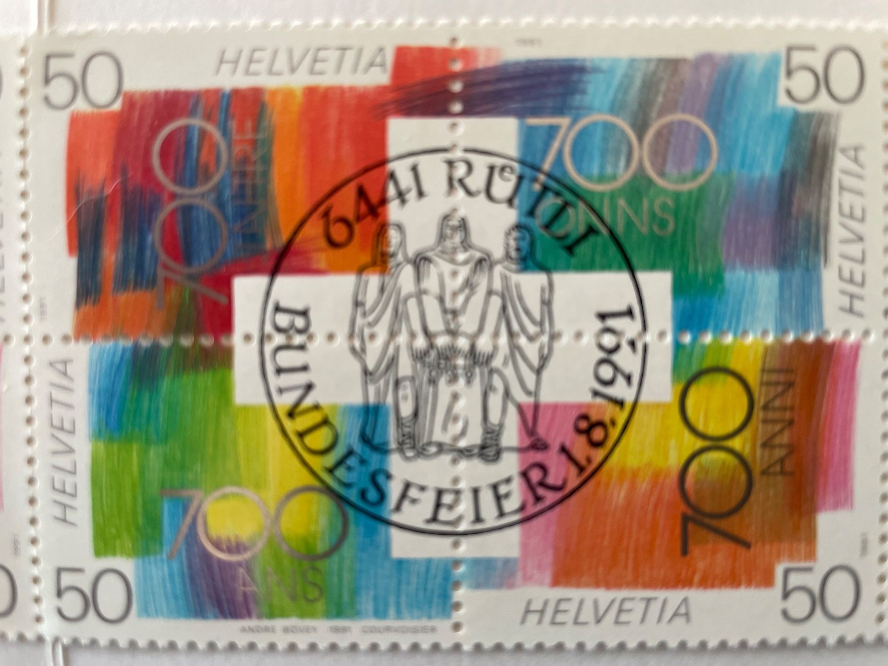 Alle Briefmarken: Carnet 700ème RUTLI – Gebraucht aus Sonceboz-Sombeval von Comment2