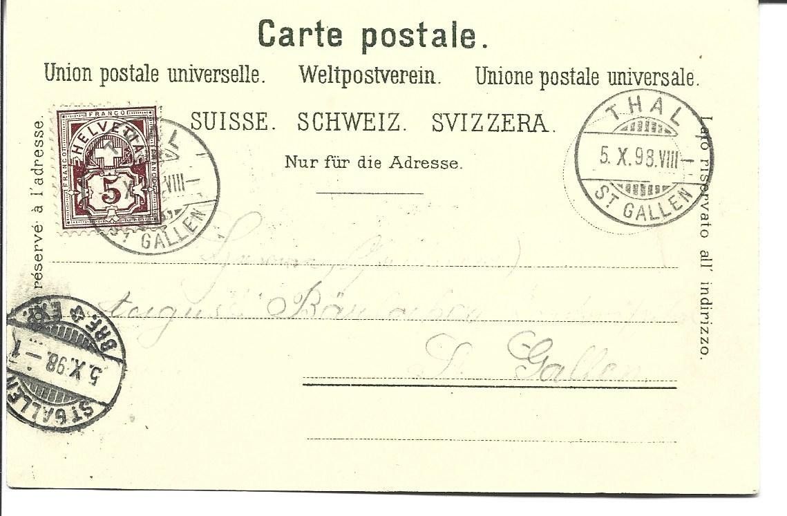 Cartoline postali: AK Thal  Litho – Usato da Appenzell venduto da mai25 1