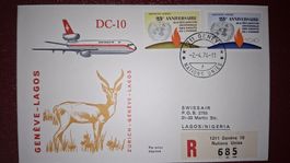 Swissair Zürich - Geneve - Lagos 02.04.1974