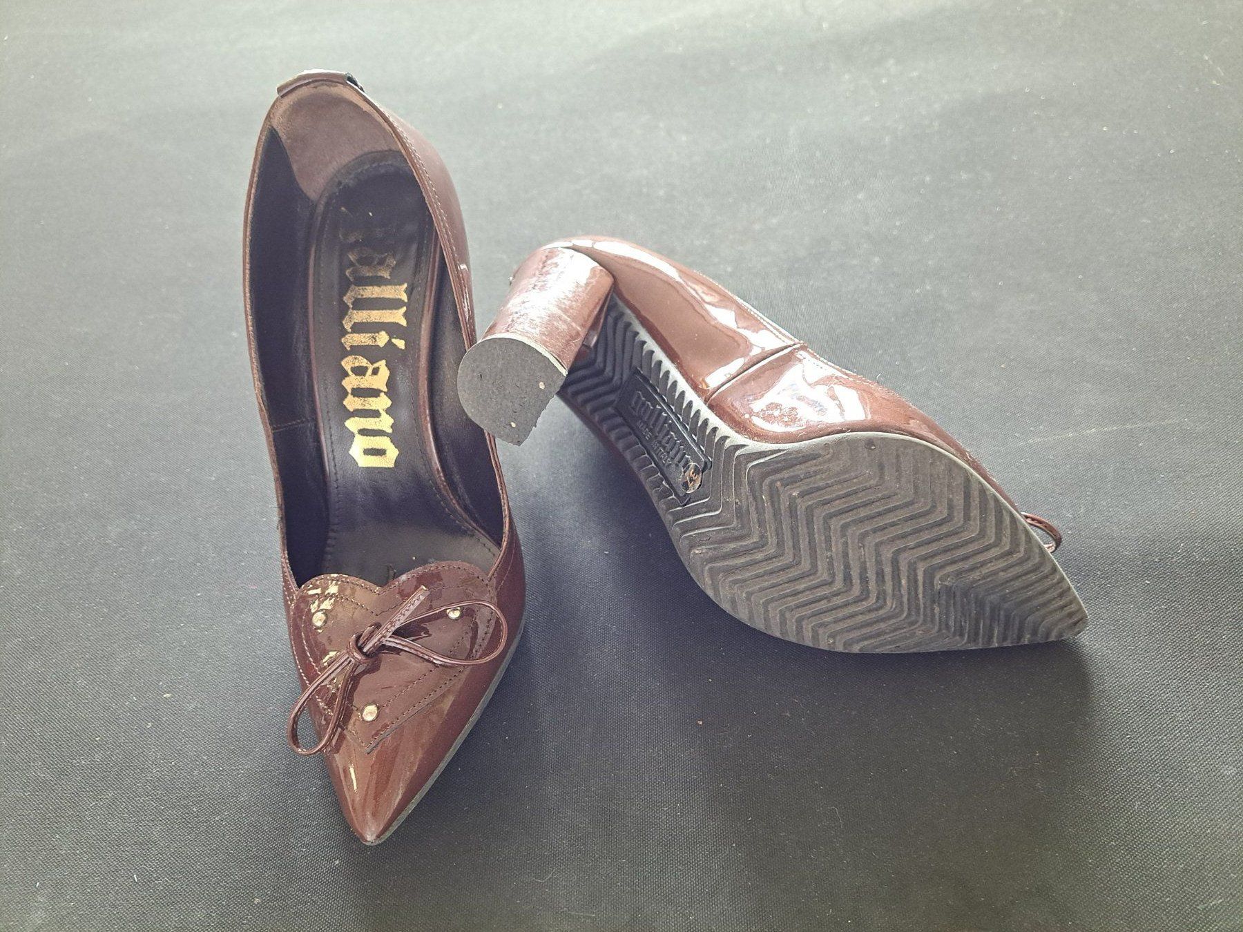 Damenschuhe: Elégants escarpins cuir brun laqué 37 – Gebraucht aus Courrendlin von Aheinza 1