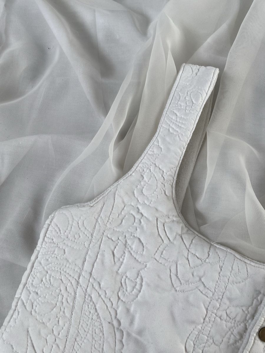 Top: Weisses Korsett mit Muster Gr. S – Nuovo e nell'imballaggio originale da lommis venduto da inf_thv8 6