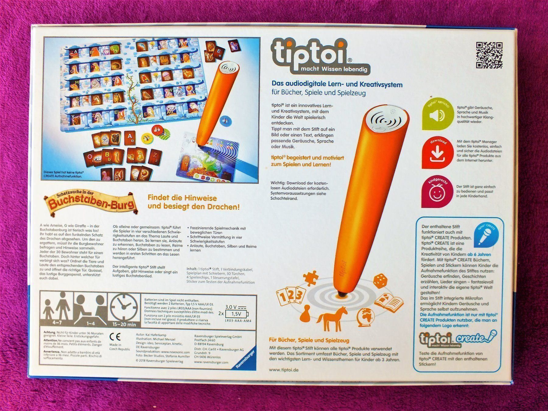 Ravensburger Giochi: tiptoi Starterset - CREATE Stift & Spiel Buchstabenburg – Usato da Müllheim Dorf venduto da Seeeule01 9