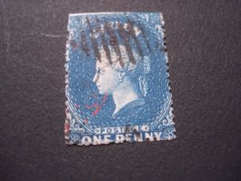 uralte Briefmarke Ceylon,  1 Penny, gestempelt