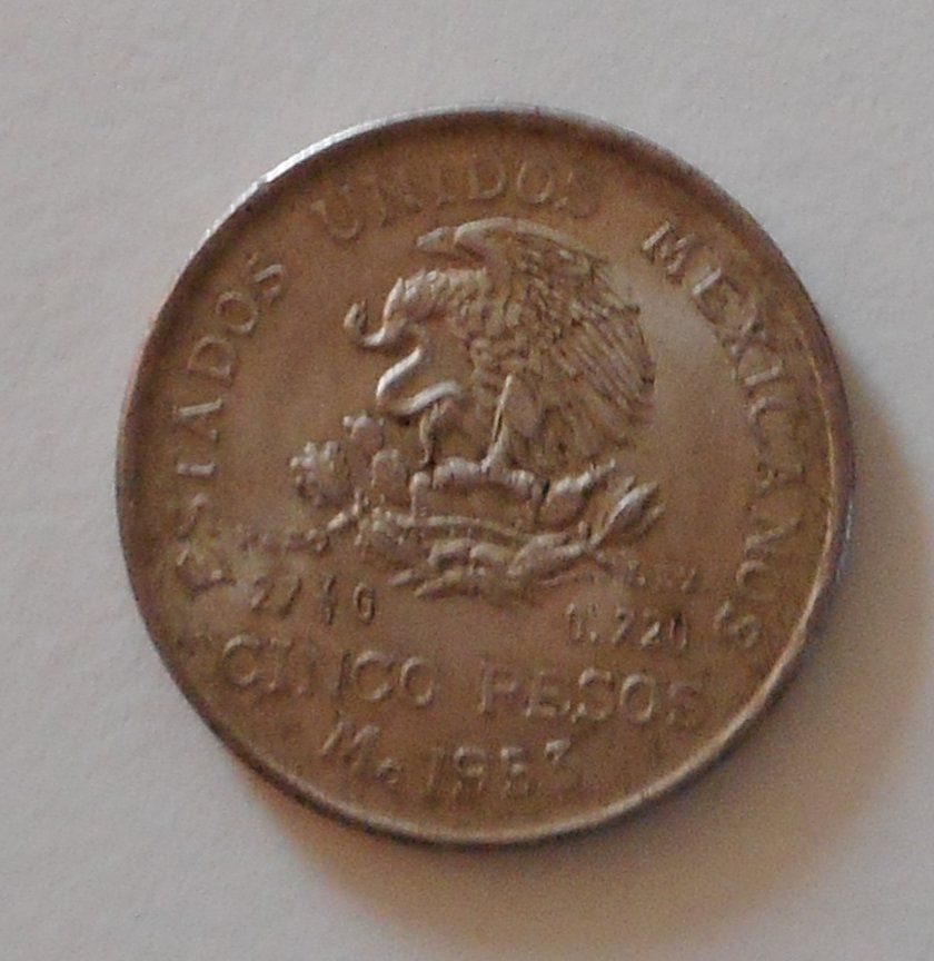 Tutti le monete: Pièce de 5 pesos Mexique 1953 – Usato da Carouge GE venduto da bemol_007 1