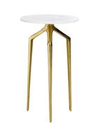 Beistelltisch Marmor weiss / gold rund o 30 cm