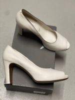 Peep-Toe Pumps weiss Leder Gr. 39