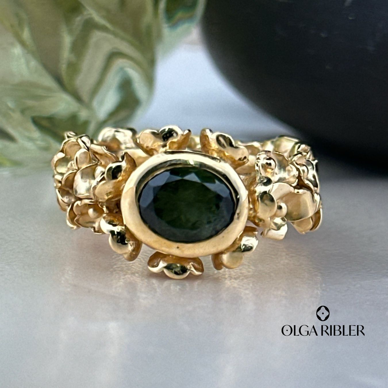 Olga Ribler Anelli: Blumen Ring mit Turmalin Ringgrösse 58 – Nuovo (secondo la descrizione) da Luzern venduto da Schmuckoutlet 2