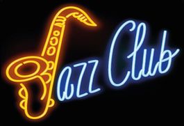 Blechschild-JAZZ CLUB-neonbarbig