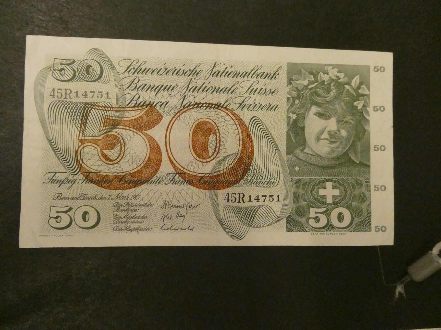 Banconote: Schweiz 1973, 50 Franken – Usato da Hinterforst venduto da Rohusri