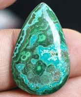 Cabochon L-6910– Peru Malachit Chrysokoll 32x20x5mm 29 Karat