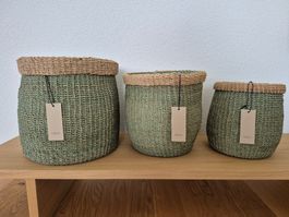 NEU - Korb 3er Set Moss von Hübsch Interior grün