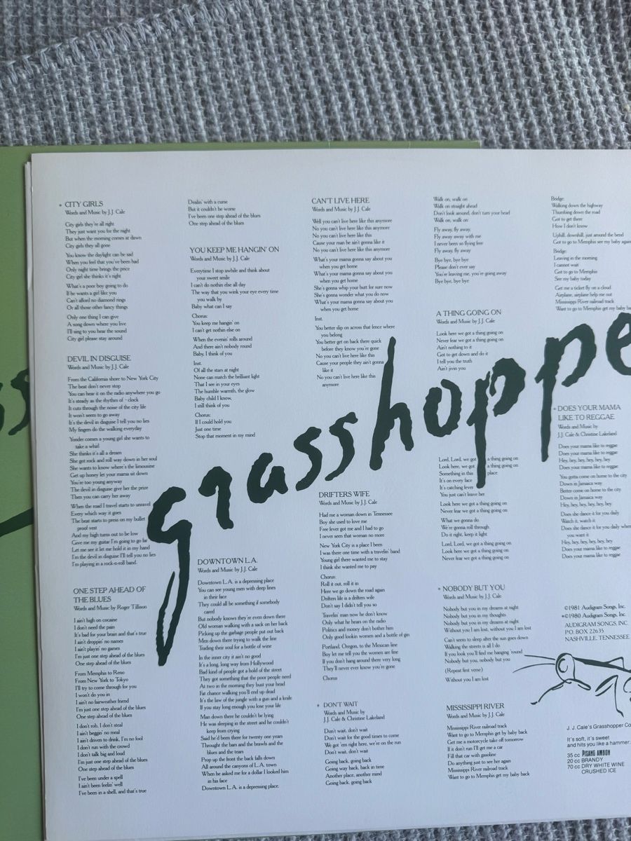 Vinyles: J.J. Cale -  Grasshopper - LP - 80s – D'occasion à Rorbas par BlackstarRecords 2