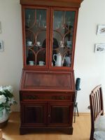Biedermeier Sekretär mit Vitrine aus Mahagoni Regency