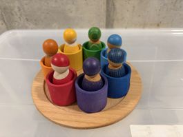 Grimm's Regenbogenfreunde 7 Freunde mit Holzschälchen