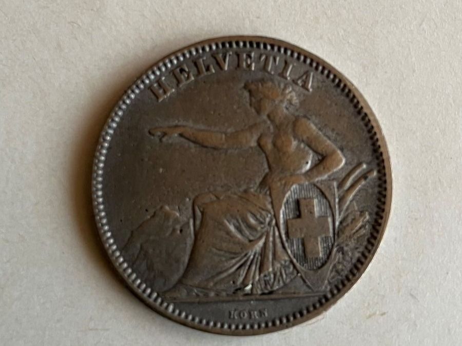 Tutti le monete: 2  Franken   Münze Schweiz 1860 – Usato da untervaz venduto da Wingert 1