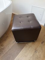 Hocker braun Kunstleder Metall - Drehfuss 
