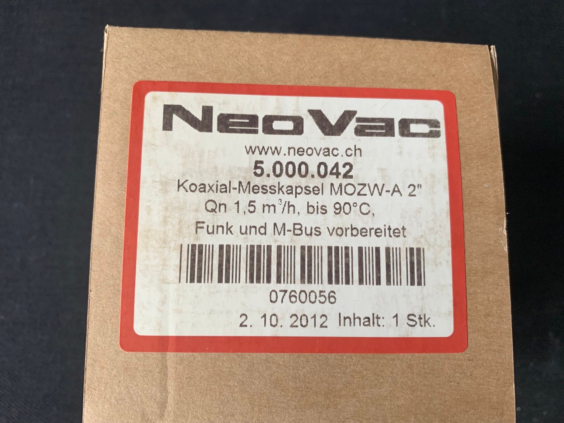 Misurare: Neovac Wasserzähler Koaxial Messkapsel Unterputz – Nuovo e nell'imballaggio originale da Wallisellen venduto da zappenduster 3
