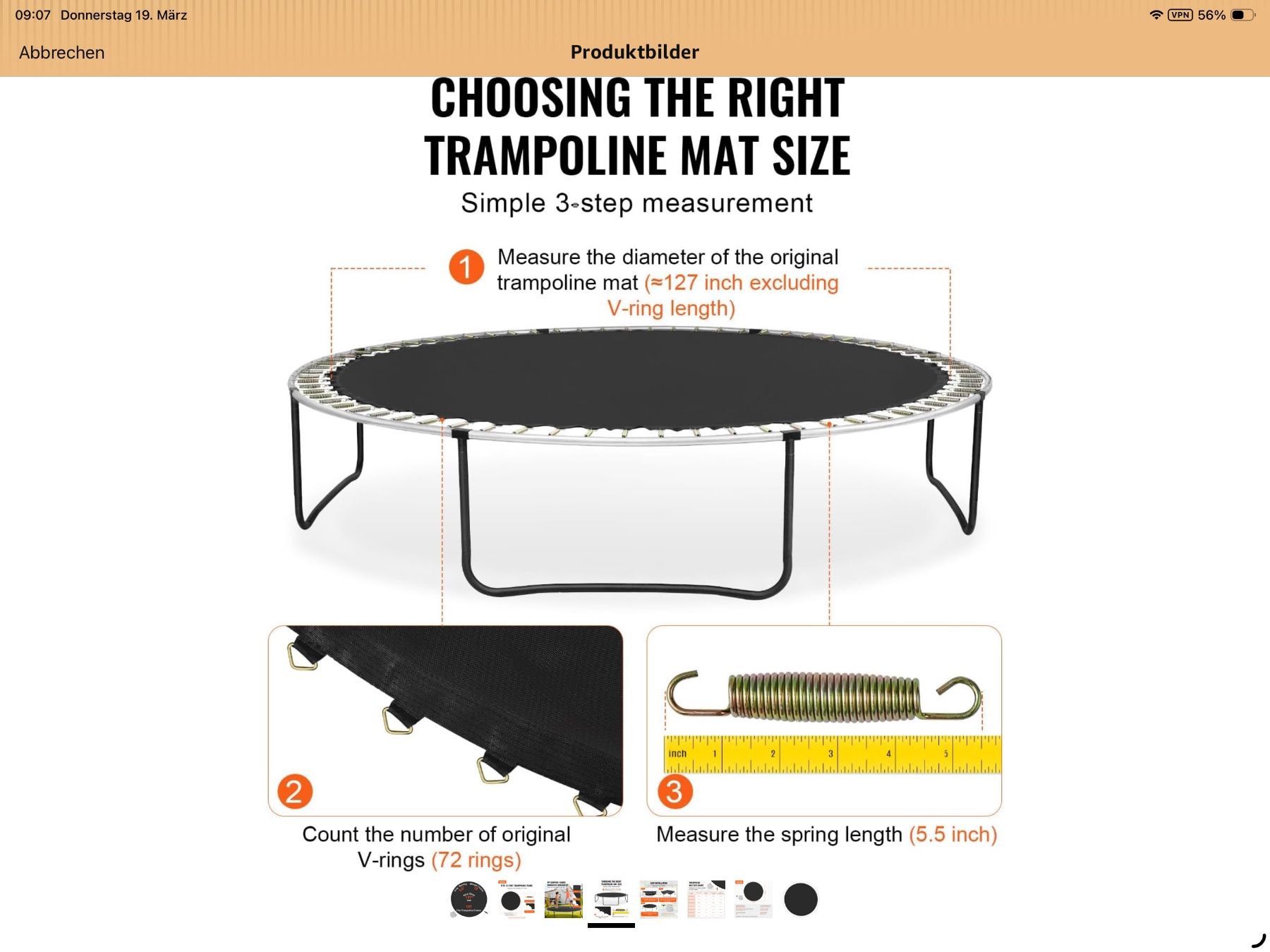 Trampolini: Trampolin Sprungtuch – Nuovo (secondo la descrizione) da Ettingen venduto da Zolli77 6