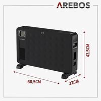 Radiateur chauffage électrique Arebos 2300w noir NEUF