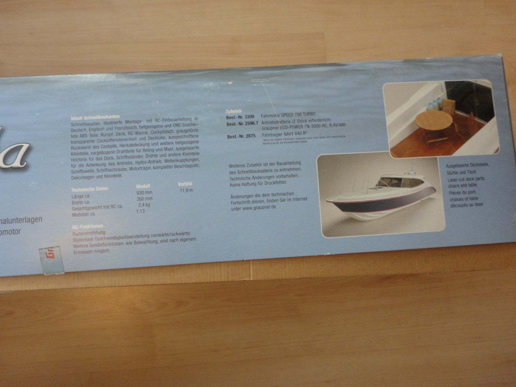 RC Modellbau: Graupner RC-Sportmotoryacht "Beata" Bausatz – Neu und originalverpackt aus Horgen von RcModell 1