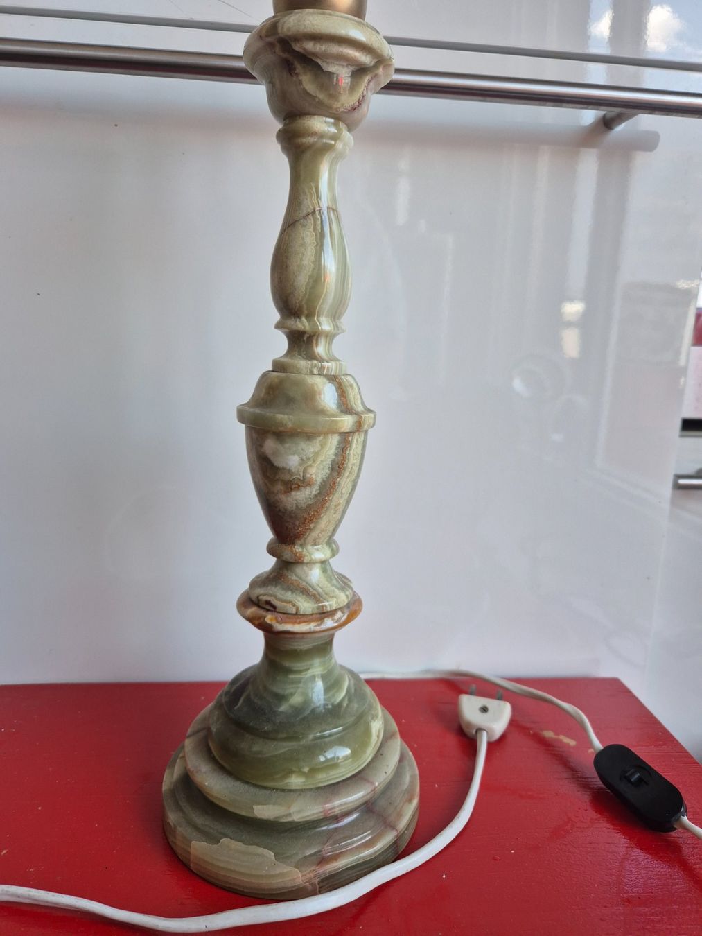 Lampade: Pied de lampe ancien en onyx – Usato da Fully venduto da tameab 4