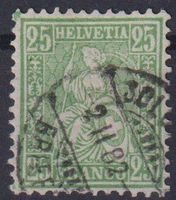 Sitzende Helvetia 25 Faserpapier, SBK 150.-
