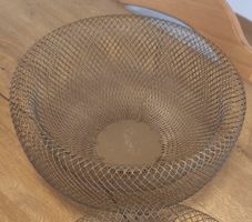 2x Golden Wire Fruit Basket