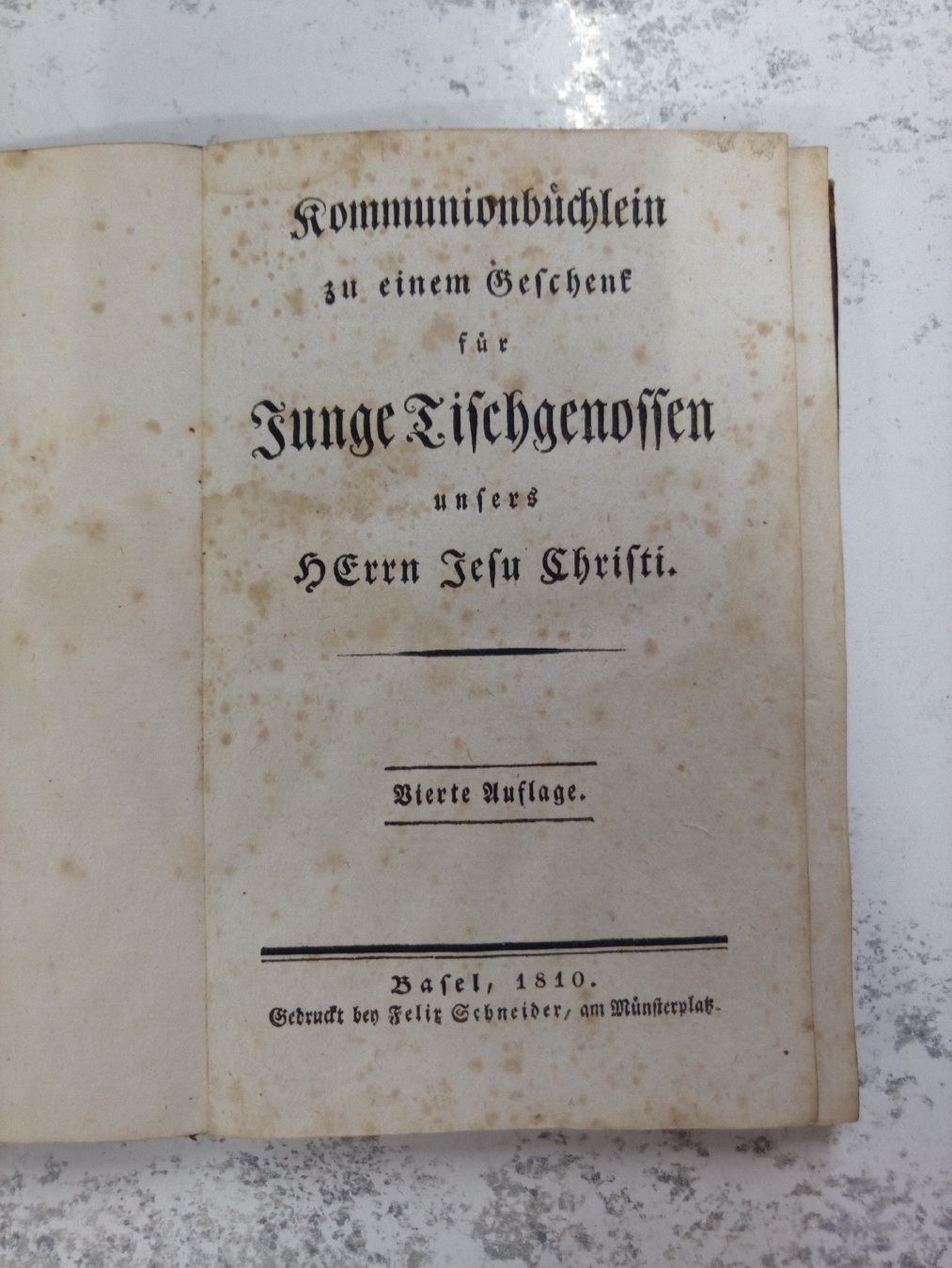 Livres: Kommunionbüchlein Communionbuch Basel 1810 Vierte Auflage – D'occasion à Reiden par Zofi-Brocki