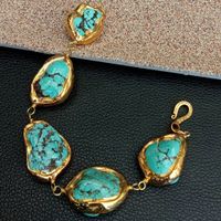 Wunderbar Türkis Armband Perle 20.5cm Bracelet Turquoise